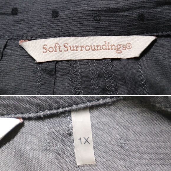 Soft Surroundings Size 1X Dotted Button Down Shirt Dolman Gray - Picture 9 of 10